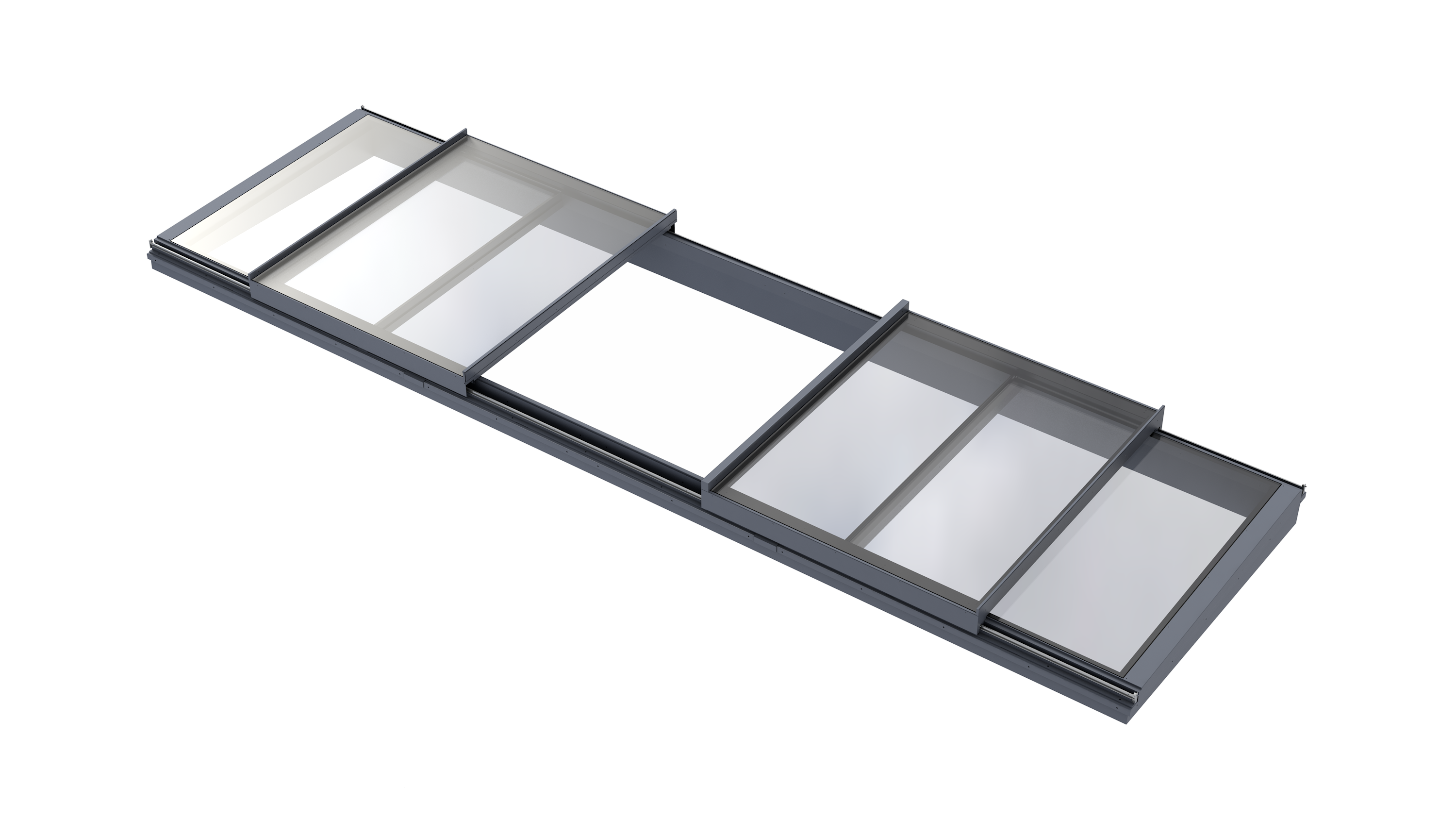 fully glazed bi parting sliding skylight